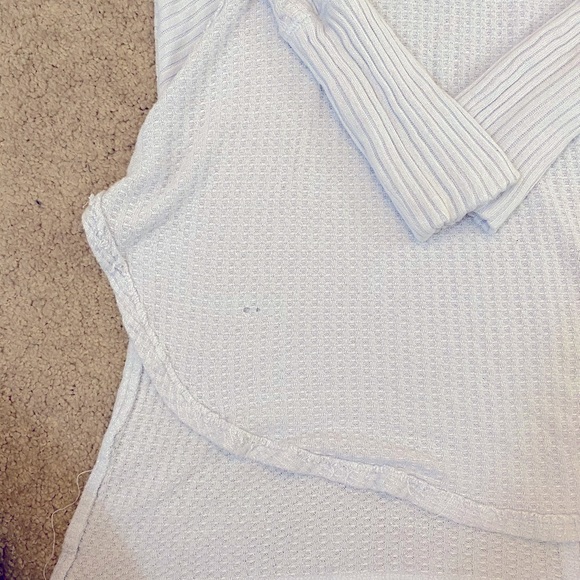 FREE PEOPLE XS waffle knit long sleeve shirt - Picture 2 of 5